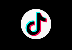 TikTok logo on a black background.